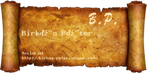 Birkás Péter névjegykártya